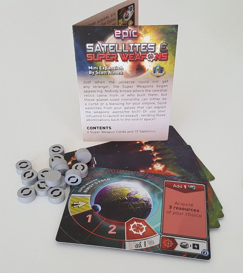 Tiny Epic Galaxies: Satellites & Super Weapons Mini Expansion