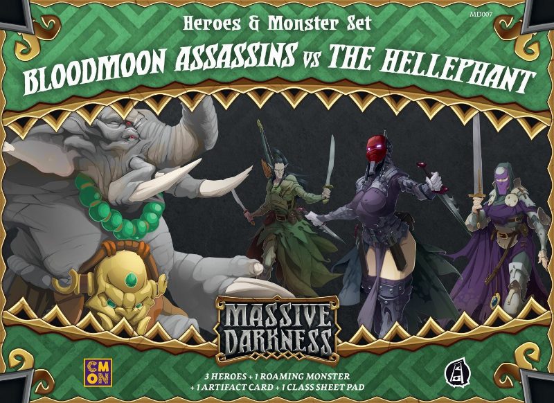 Massive Darkness: Heroes & Monster Set – Bloodmoon Assassins vs The Hellephant