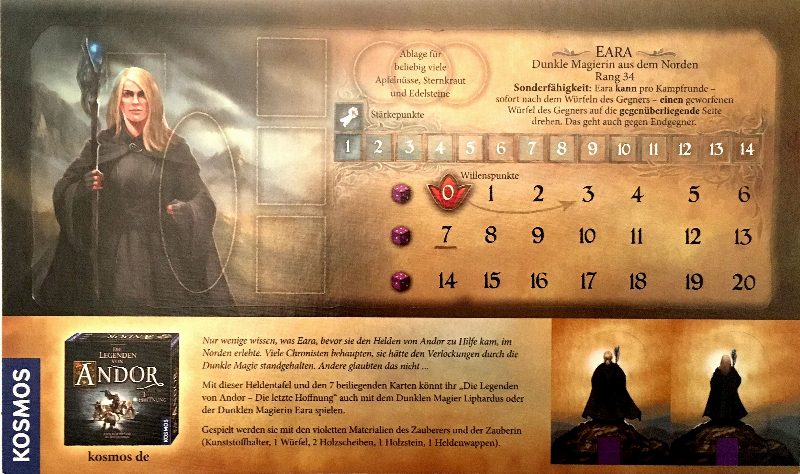 Die Legenden von Andor: Dunkle Eara Heldentableau