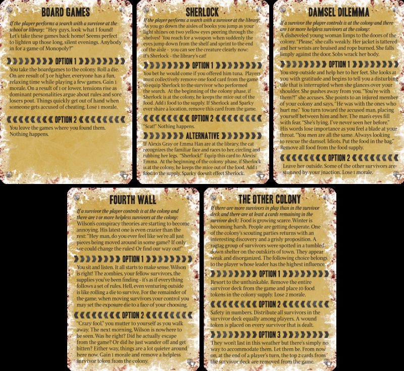 Dead of Winter: BGG Crossroads Promo Cards