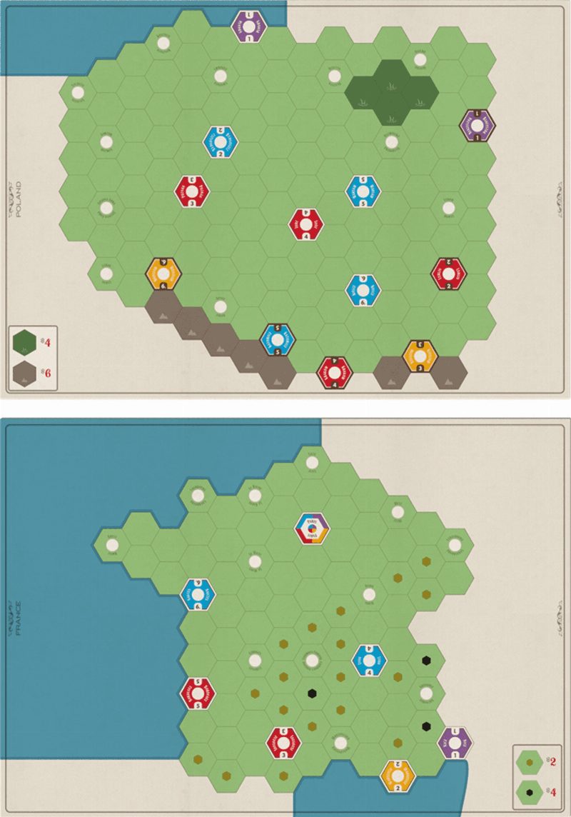 Age of Steam: Deluxe Expansion – France & Poland Maps