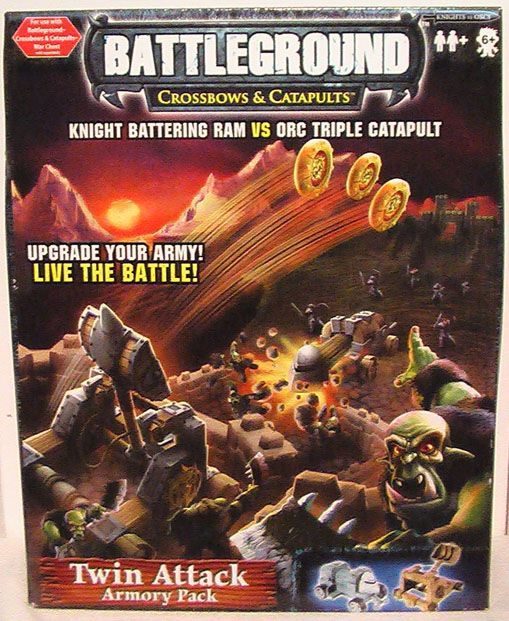 Battleground: Crossbows & Catapults – Twin Attack Armory Pack: Knight Battering Ram vs Orc Triple Catapult