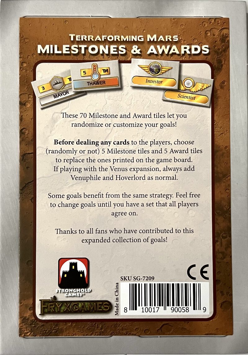 Terraforming Mars: Objectifs & Récompenses