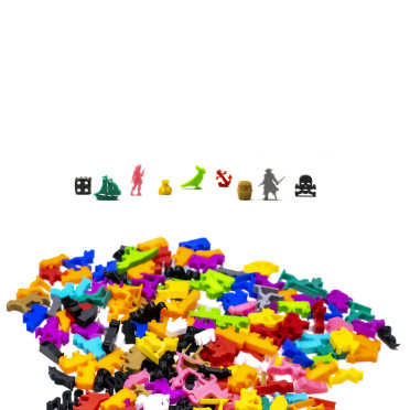 Ensemble de 8 Meeple à thème Pirate