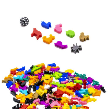 Ensemble de 8 Meeple Animaux de la Prairie