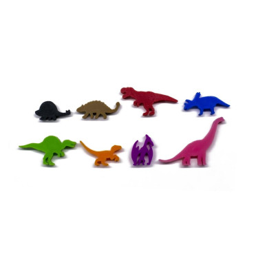 Ensemble de 8 Meeple Dinosaures