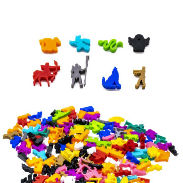 Ensemble de 8 Meeple Monstres