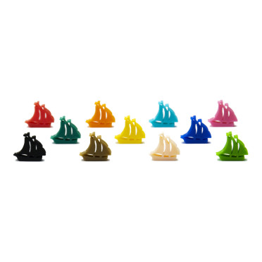 Mega Pack - Meeple Bateau Pirate (55Pcs 11 Couleurs)